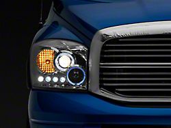 Raxiom LED Halo Projector Headlights; Chrome Housing; Clear Lens (06-08 RAM 1500)