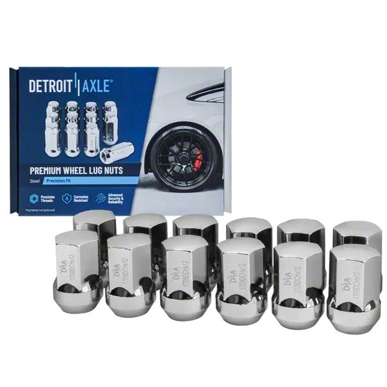 RAM 1500 Chrome OE Style Lug Nut Kit; M14x1.5; Set of 12 (1218 RAM