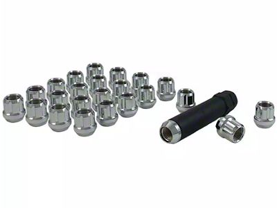 Chrome Open End Spline Lug Nuts; M14 x 1.5; Set of 24 (19-24 RAM 1500)