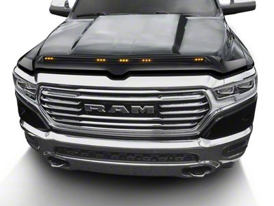 Aeroskin LightShield Color-Match Hood Protector; Diamond Black Crystal Pearl-Coat (19-25 RAM 1500, Excluding Rebel, RHO & TRX)