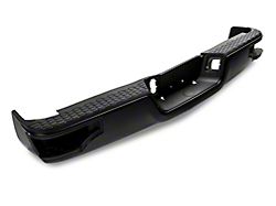Corner Step Style Steel Rear Bumper; Not Pre-Drilled for Backup Sensors; Black (09-18 RAM 1500 w/o Factory Dual Exhaust)
