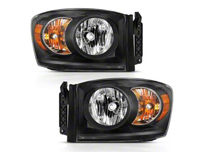 Crystal Headlights; Black Housing; Clear Lens (06-08 RAM 1500)