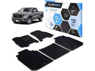 Custom Fit Front and Rear Floor Liners; Black (19-24 RAM 1500 Crew Cab)