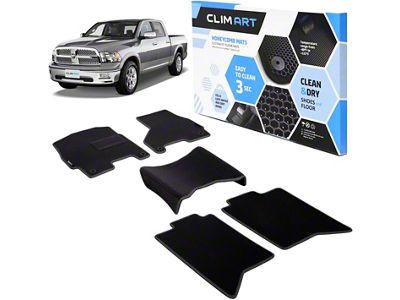 Custom Fit Front and Rear Floor Liners; Black (09-18 RAM 1500 Crew Cab)