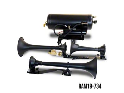 Direct Fit Onboard Air System and Model 730 Demon Triple Train Horn (19-25 RAM 1500, Excluding RHO & TRX)
