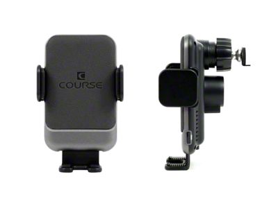 Direct Fit Phone Mount with Charging Auto Closing Cradle Head; Black; Left Side (19-24 RAM 1500 Laramie Longhorn, Limited, Limited Longhorn, TRX)