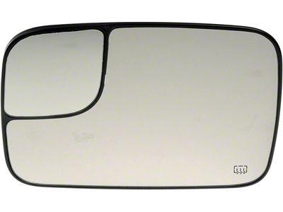 Door Mirror Glass; Heated Plastic Backed; Left; Fold-Away; Sales Code GPG; Power; Heated; With Trailer Tow Package (05-08 RAM 1500)