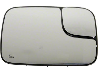 Door Mirror Glass; Heated Plastic Backed; Right; Fold-Away; Sales Code GPG; Power; Heated; With Trailer Tow Package (02-05 RAM 1500)
