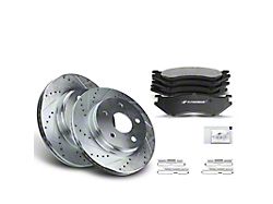 Drilled and Slotted 5-Lug Brake Rotor and Pad Kit; Front (02-05 RAM 1500, Excluding SRT-10)