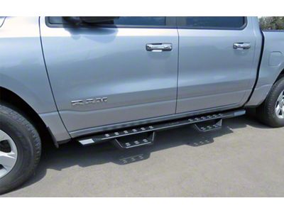 Drop Style Nerf Side Steps; Black (19-25 RAM 1500 Crew Cab)