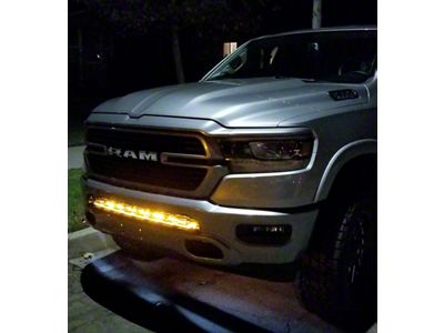 Dual 40-Inch White and Amber LED Light Bars with Bumper Mounting Brackets (19-24 RAM 1500, Excluding TRX)