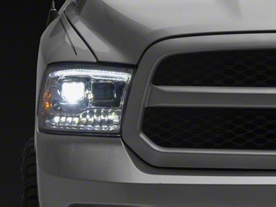 Dual LED Switchback Projector Headlights; Chrome Housing; Clear Lens (09-18 RAM 1500)