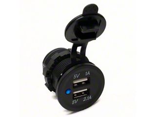 dual usb cigarette lighter socket Automotive 3.1A 5V Charger With LED Light It is convenient for people in front seat and back seat. RAM 1500 Dual Port Socket