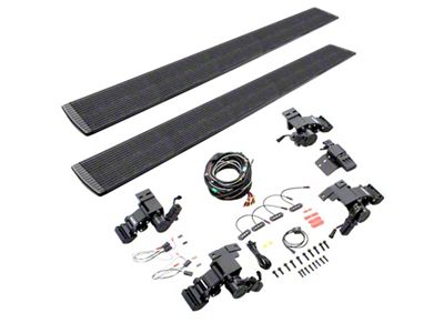 Go Rhino E-BOARD E1 Electric Running Boards with 4 Brackets; Protective Bedliner Coating (19-25 RAM 1500 Crew Cab)