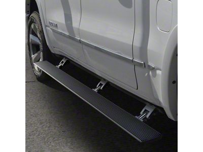 Go Rhino E-BOARD E1 Electric Running Boards with 6 Brackets; Textured Black (19-25 RAM 1500 Quad Cab)
