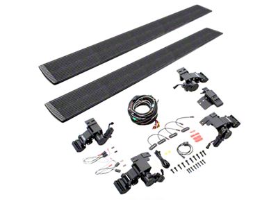 Go Rhino E-BOARD E1 Electric Running Boards; Protective Bedliner Coating (09-18 RAM 1500 Quad Cab)