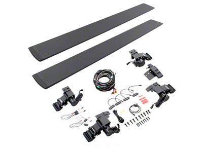 Go Rhino E-BOARD E1 Electric Running Boards; Textured Black (09-18 RAM 1500 Quad Cab)