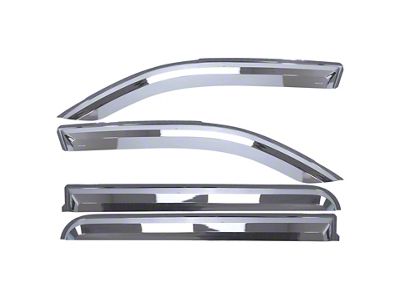 Putco Element Chrome Window Visors; Front and Rear (19-25 RAM 1500 Quad Cab)