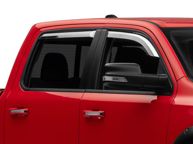 Putco Element Chrome Window Visors; Front and Rear (19-24 RAM 1500 Crew Cab)