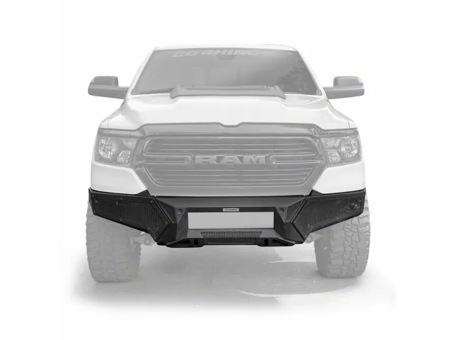 Go Rhino Element Front Bumper with Fixed Light Bar Mount; Textured Black (19-24 RAM 1500, Excluding Limited, Rebel & TRX)