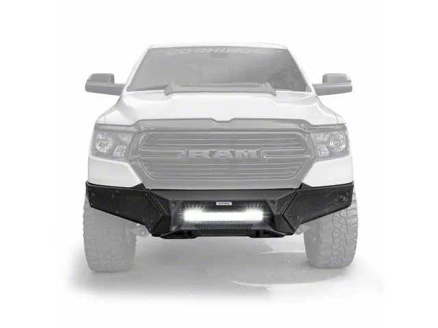 Go Rhino Element Front Bumper with Power Actuated Hide-Away Light Bar Mount; Textured Black (19-24 RAM 1500, Excluding Limited, Rebel & TRX)