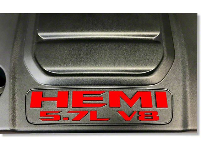 Engine Cover Decals; Gloss Black (19-23 5.7L RAM 1500)