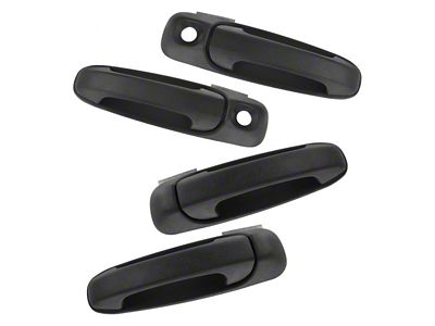 Exterior Door Handles; Front and Rear; Textured Black (02-08 RAM 1500 Quad Cab)