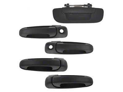 Exterior Door Handles; Front and Rear; Textured Black (02-08 RAM 1500 Quad Cab)