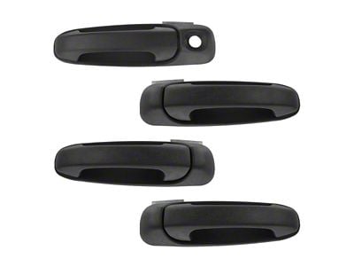 Exterior Door Handles; Front and Rear; Textured Black (02-08 RAM 1500 Quad Cab)