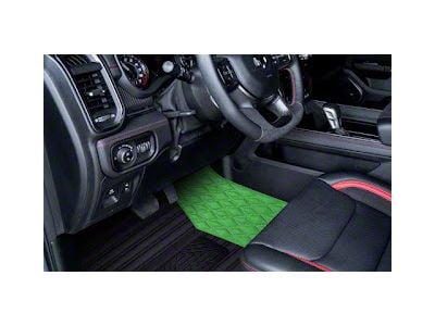 F1 Hybrid Front Floor Mats; Full Lime Green (09-18 RAM 1500 Regular Cab w/ Bucket Seats)
