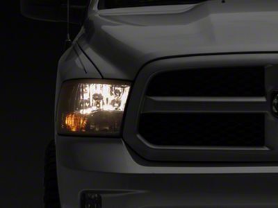 Factory Quad Style Headlights; Chrome Housing; Light Smoked Lens (09-18 RAM 1500 w/ Factory Halogen Headlights)