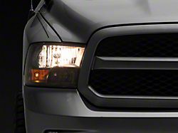 Factory Style Headlights; Black Housing; Clear Lens (09-18 RAM 1500 w/ Factory Halogen Quad Headlights)