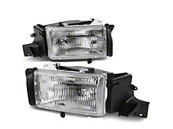Factory Style Headlights; Chrome Housing; Clear Lens (94-01 RAM 1500, Excluding Sport)