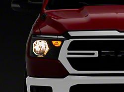 Factory Style Headlights with Clear Corners; Black Housing; Clear Lens (19-24 RAM 1500 w/ Factory Halogen Headlights)
