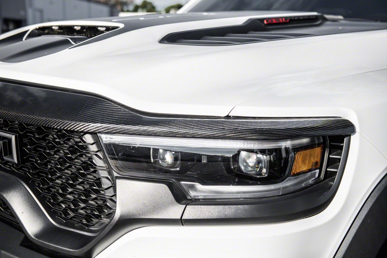 DASPARTS Matte Black Front Upper Grille Trim For 2019-2024 Dodge Ram 1500 - ABS Plastic
