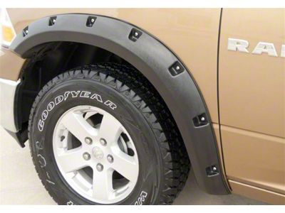 Elite Series Rivet Style Fender Flares; Rear; Smooth Black (09-18 RAM 1500, Excluding Rebel)