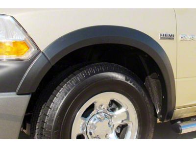 Elite Series Sport Style Fender Flares; Front; Smooth Black (09-18 RAM 1500, Excluding Rebel)