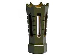 Flared/Spiked Door Breacher Design AR-15 Rifle Barrel Antenna Tip Flash Hider; Olive Drab/Army Green (Universal; Some Adaptation May Be Required)