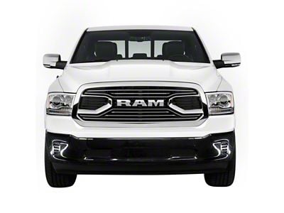 Front Bumper Cover without Fog Light Openings; Not Pre-Drilled for Front Parking Sensors; Gloss Black (13-18 RAM 1500, Excluding Express, Rebel & Sport)