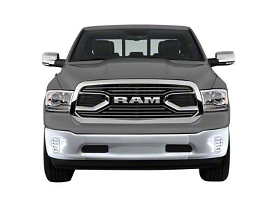 Front Bumper Cover without Fog Light Openings; Not Pre-Drilled for Front Parking Sensors; Gloss White (13-18 RAM 1500, Excluding Express, Rebel & Sport)