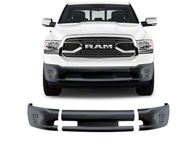 Front Bumper Cover without Fog Light Openings; Not Pre-Drilled for Front Parking Sensors; Paintable ABS (13-18 RAM 1500, Excluding Rebel)