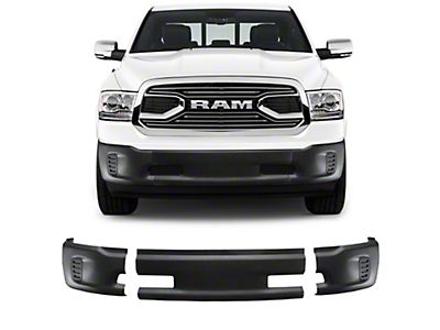 2017 RAM 1500 Front Bumper Cover without Fog Light Openings; Not Pre-Dri...