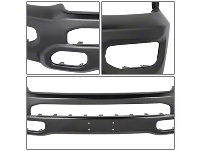 Front Bumper with Fog Light Openings; Black (19-24 RAM 1500, Excluding Rebel & TRX)