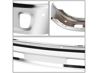 Front Bumper with Fog Light Openings; Pre-Drilled For Front Parking Sensors; Chrome (13-18 RAM 1500)