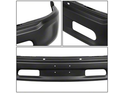 Front Bumper without Fog Light Openings; Not Pre-Drilled for Front Parking Sensors; Black (13-18 RAM 1500)