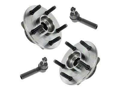 Front Wheel Bearing and Hub Assembly Set with Front Outer Tie Rods (02-05 RAM 1500 w/ Rear Wheel ABS)