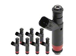 Fuel Injectors; Set of 8; Black (02-03 4.7L RAM 1500)
