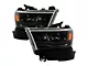 Full LED Headlights; Black Housing; Clear Lens (19-24 RAM 1500 w/ Factory Halogen Headlights)