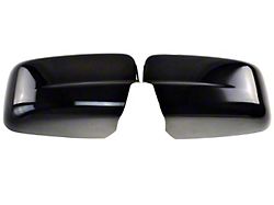 Full Chrome Delete Mirror Covers; Gloss Black (09-18 RAM 1500)