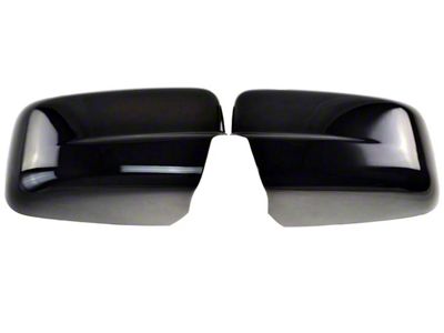 Full Chrome Delete Mirror Covers; Gloss Black (09-18 RAM 1500)